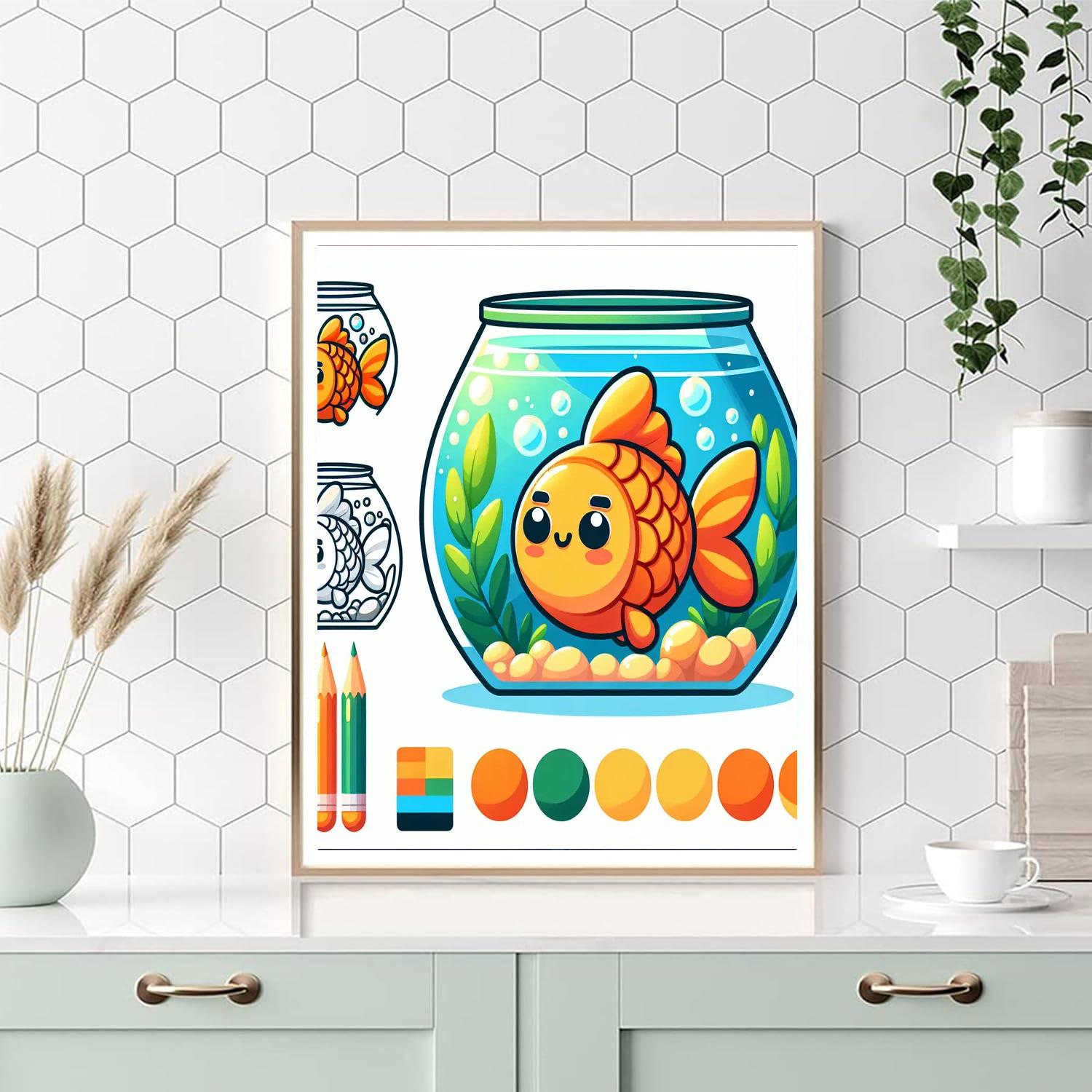 Spunky Goldfish Number Painting