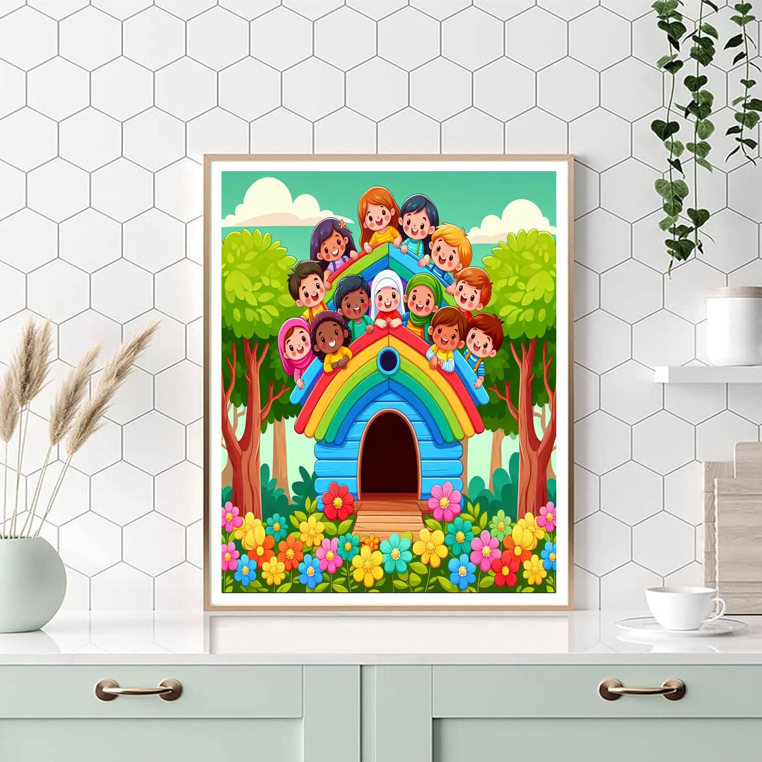 Charming Treehouse Escape Paint By Numbers Art