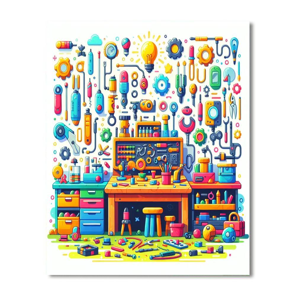 Inventor's Workshop Paint By Numbers Art