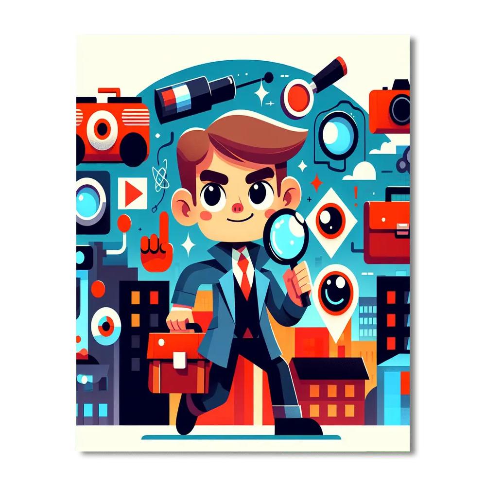 Secret Agent Spy Mission Number Painting