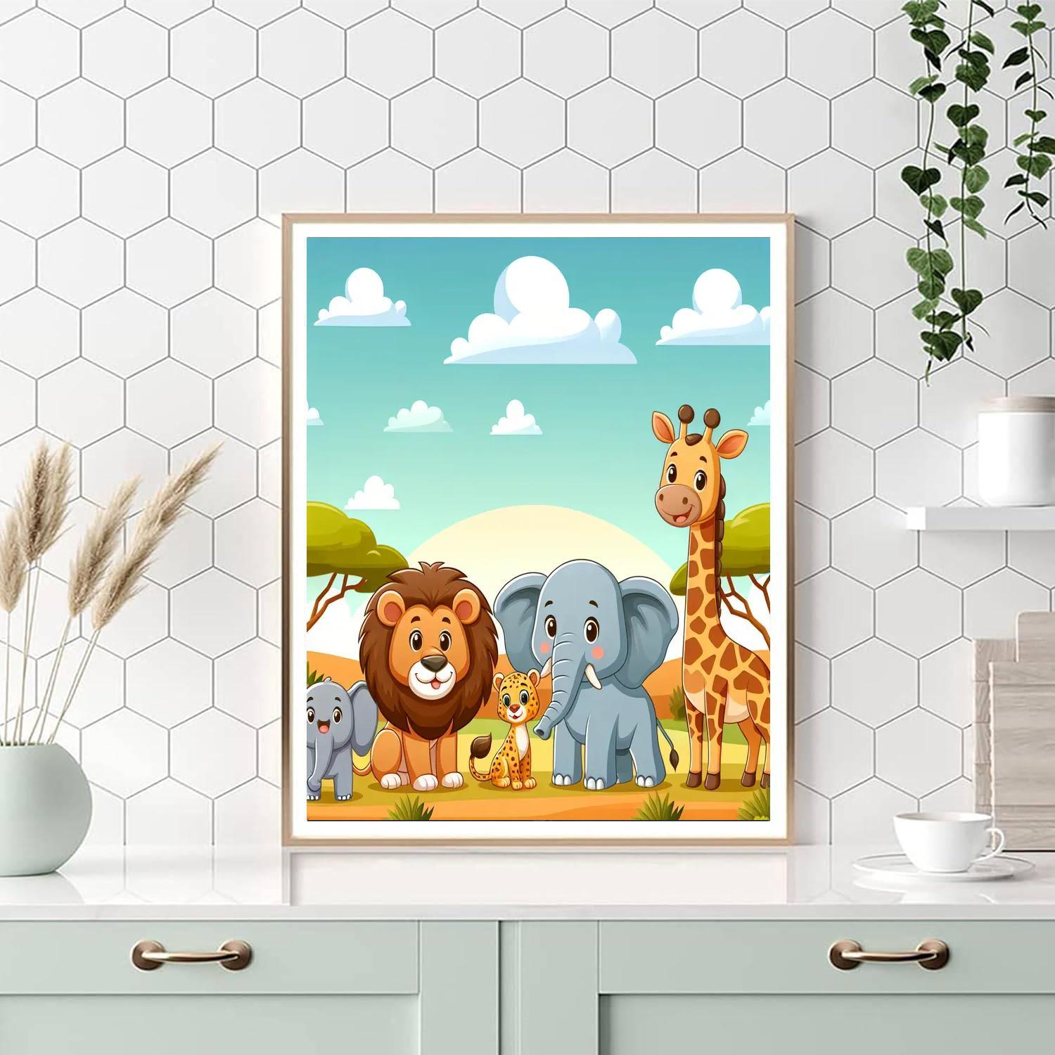 Safari Adventure Safari Animals Paint By Numbers Art