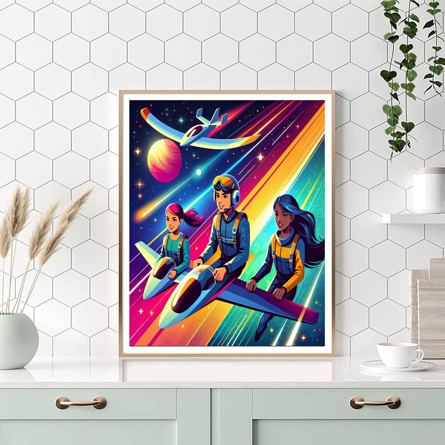 Galactic Glider Adventure Painting By Numbers Kit