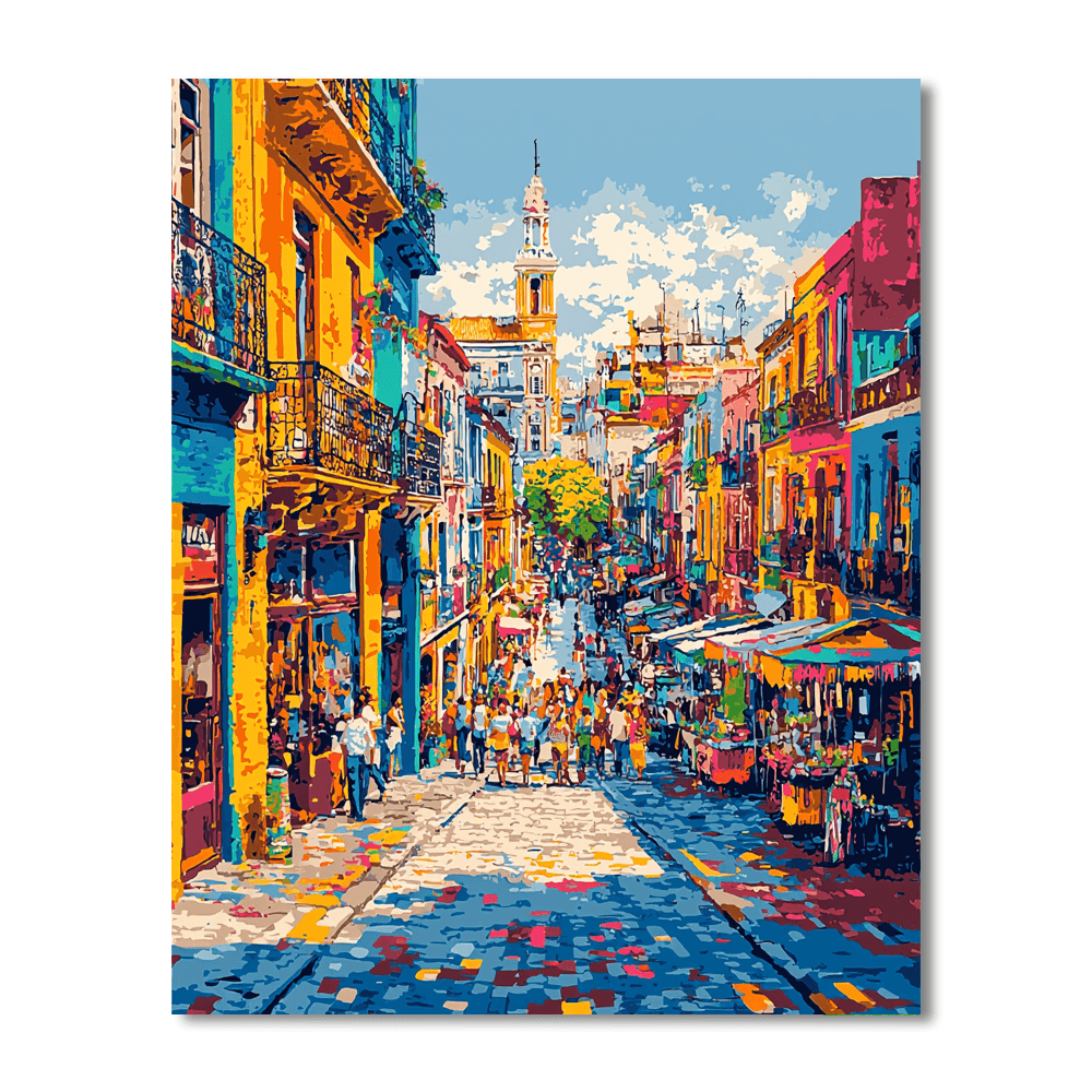 La Boca Neighborhood - Buenos Aires, Argentina DIY Paint By Numbers