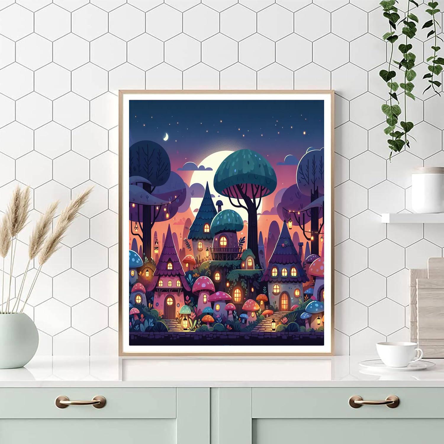 Enchanting Elfin Village Painting Number Kit