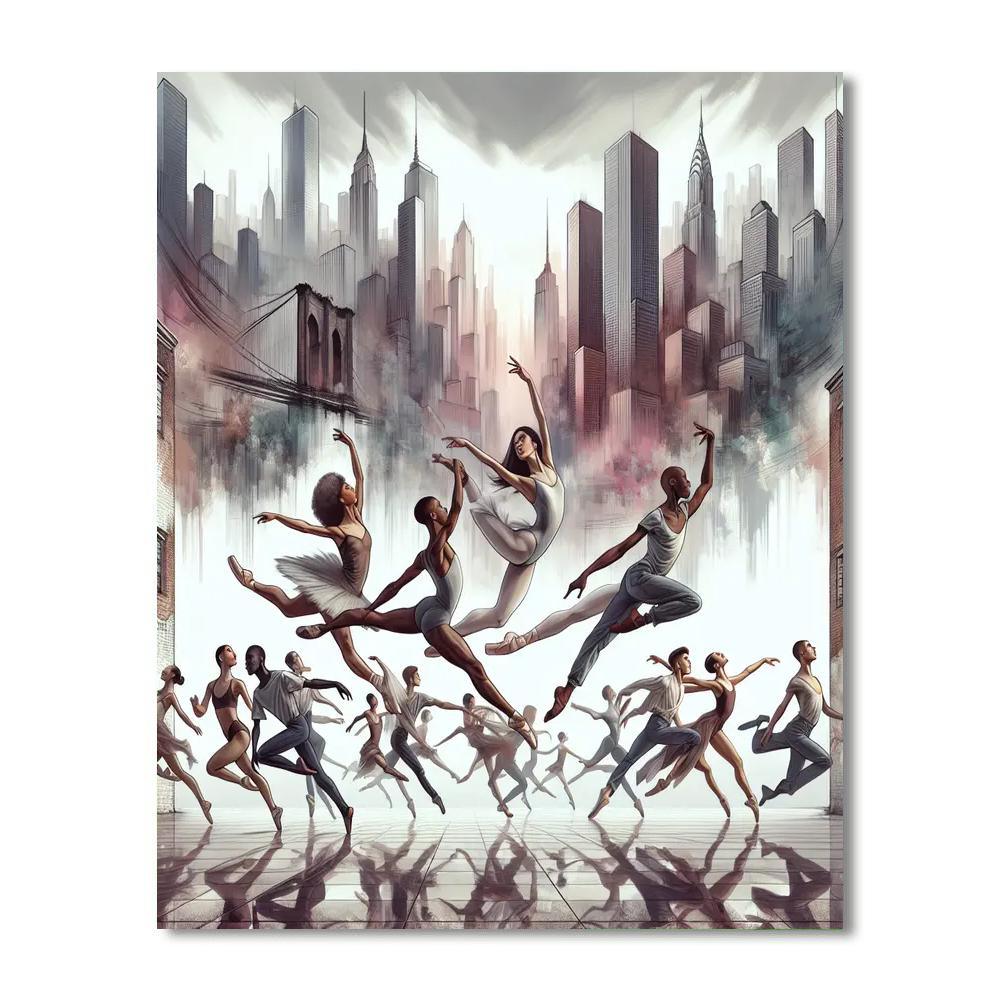 Dynamic Urban Ballet Number Painting