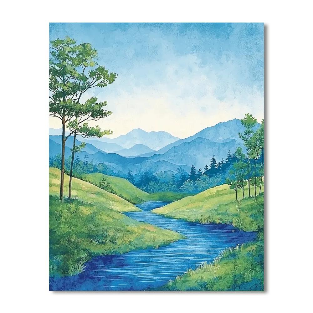 Utagawa Hiroshige Inspired Whispers Of Wind And Water  Number Painting