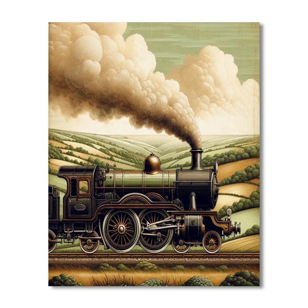 Vintage Steam Train Journey Paint By Numbers Kits