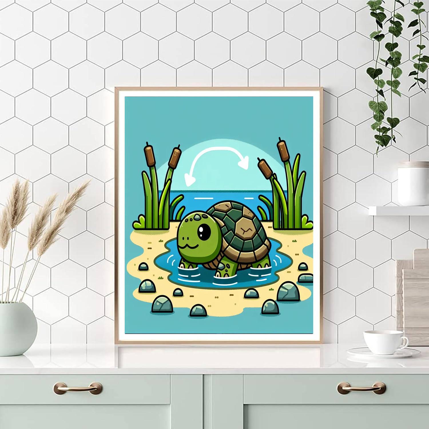 Snappy Snapping Turtle Paint By Numbers Art