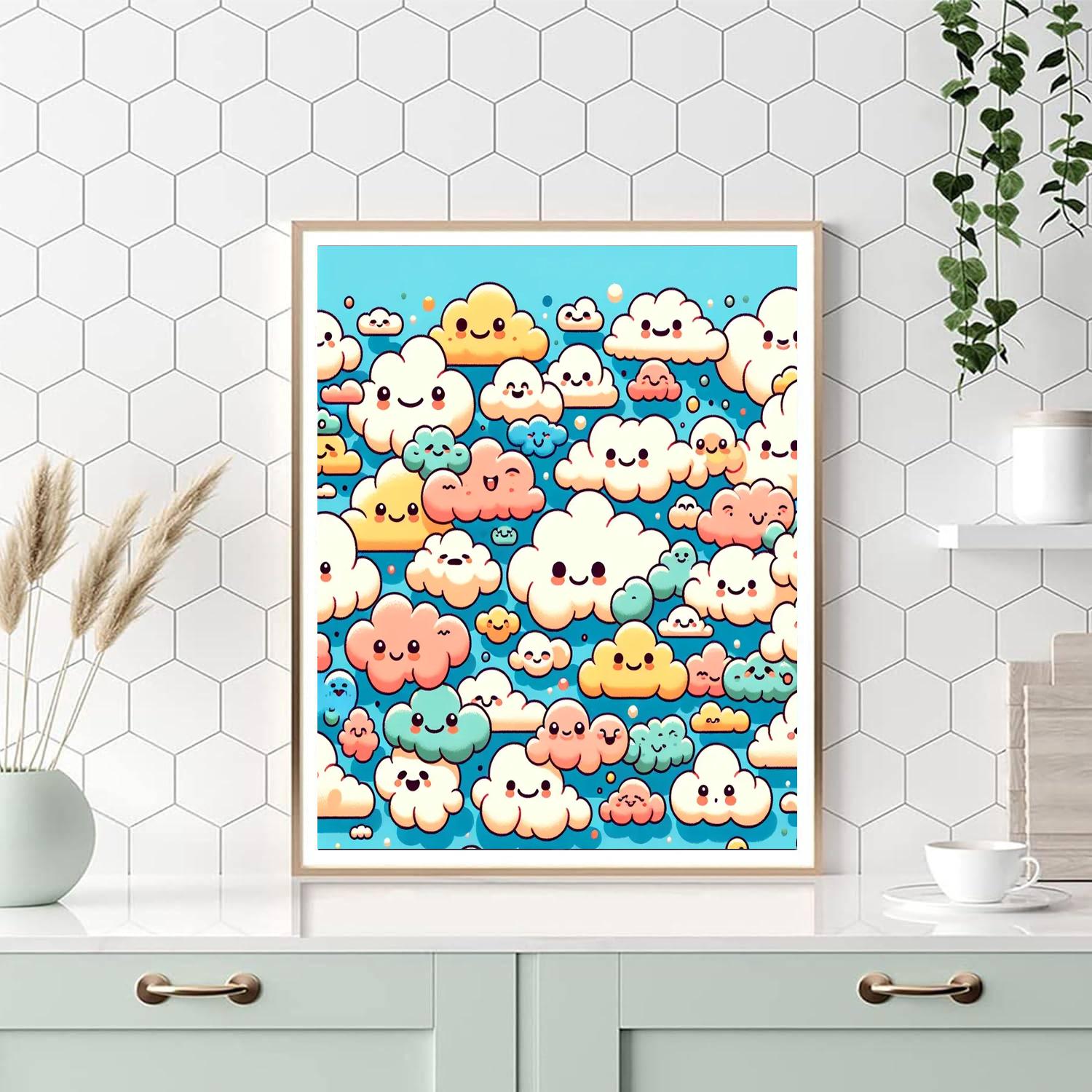Dancing Cloud Friends Paint By Numbers Art