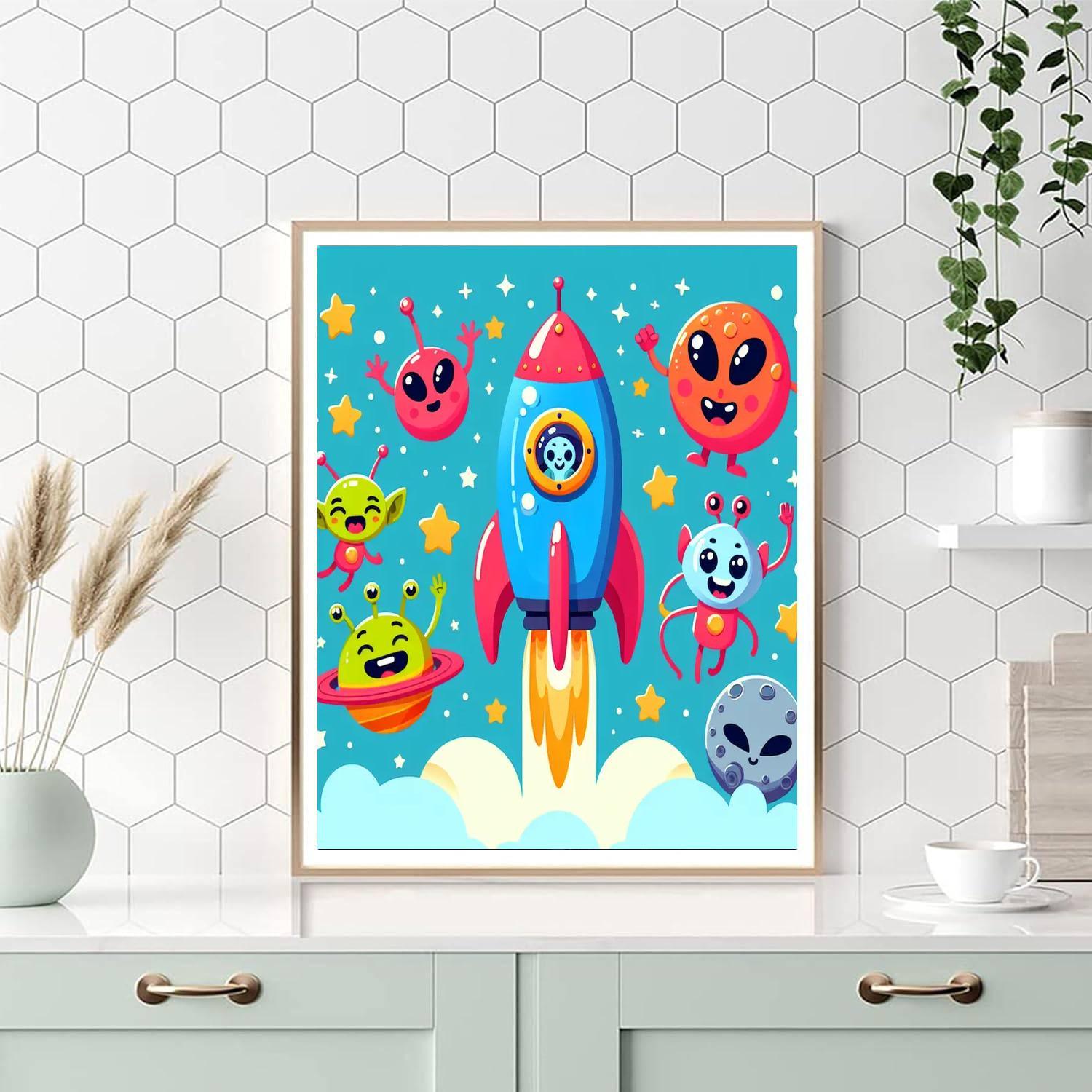 Joyful Space Adventures Paint By Numbers Art
