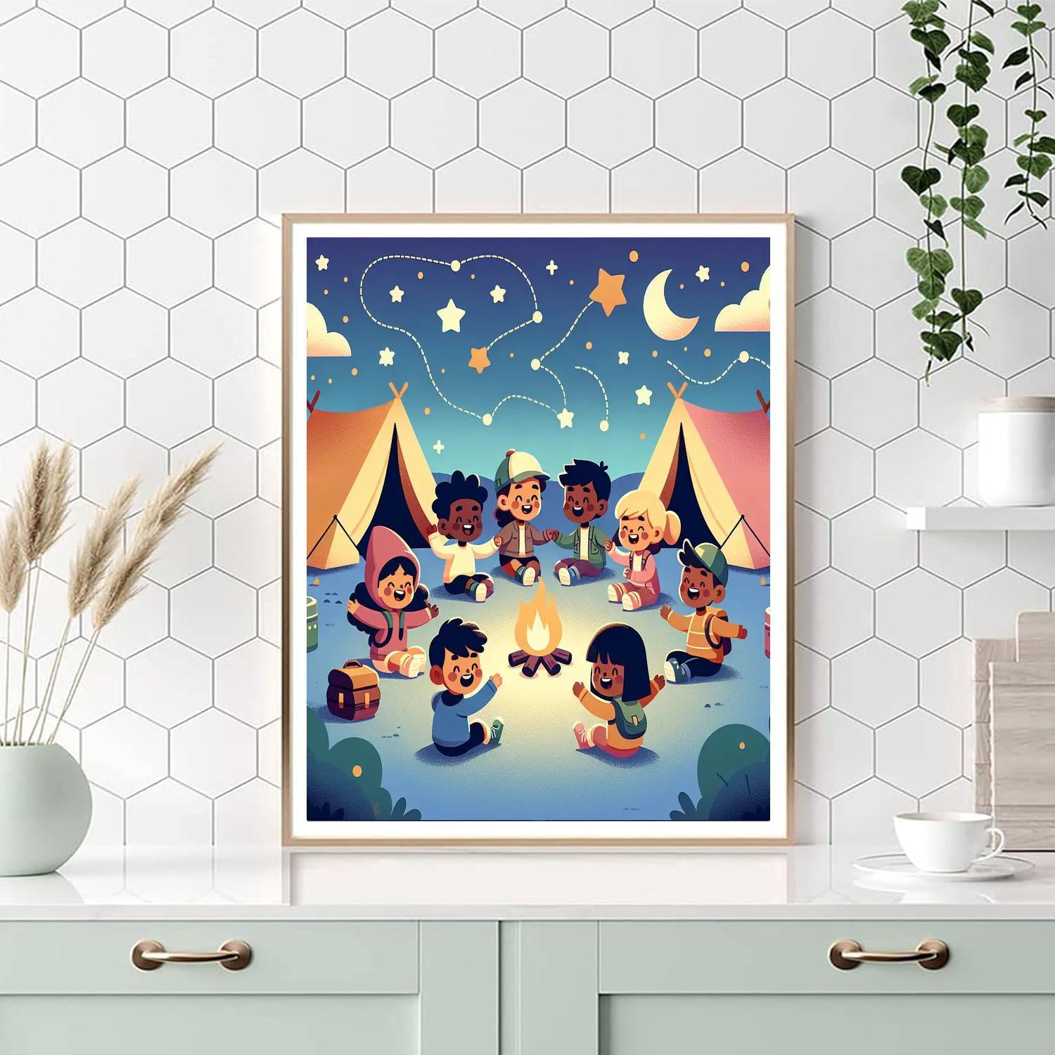 Starry Night Campout Paint By Numbers Art