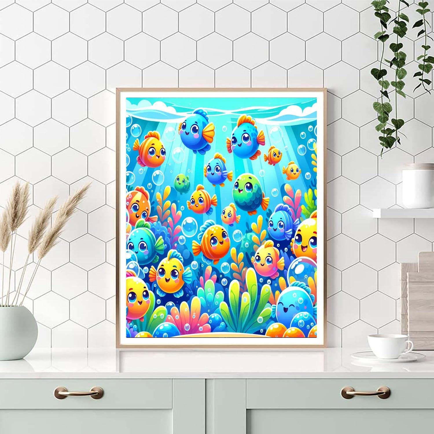 Bubbly Fish Friends Paint By Numbers Kits