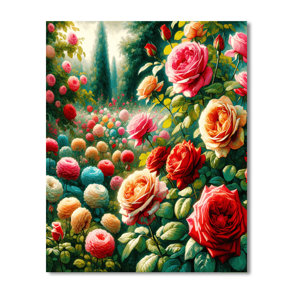 Radiant Rose Garden Paint By Numbers Art