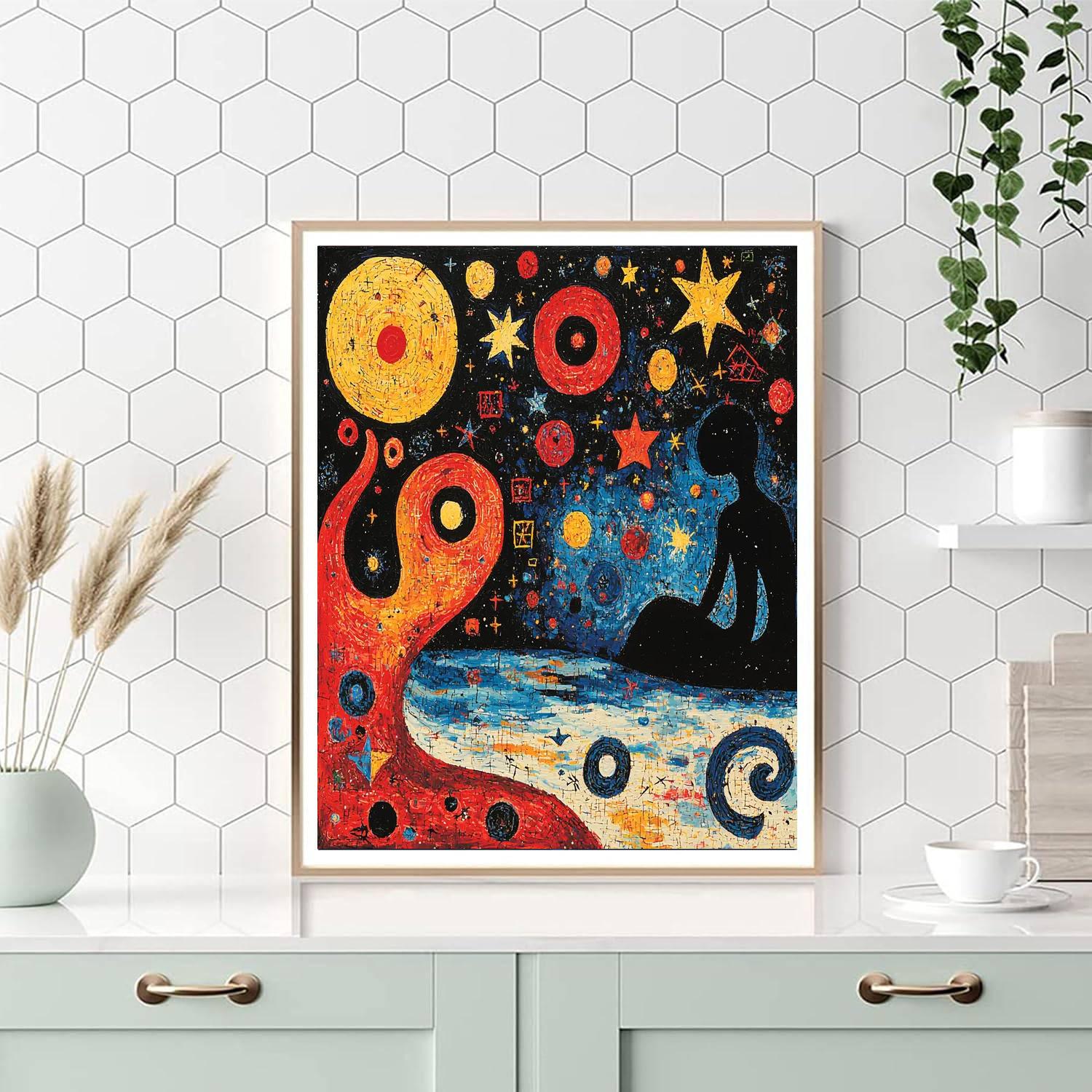 Joan Miró Inspired Galactic Curiosity  Paint By Numbers Art