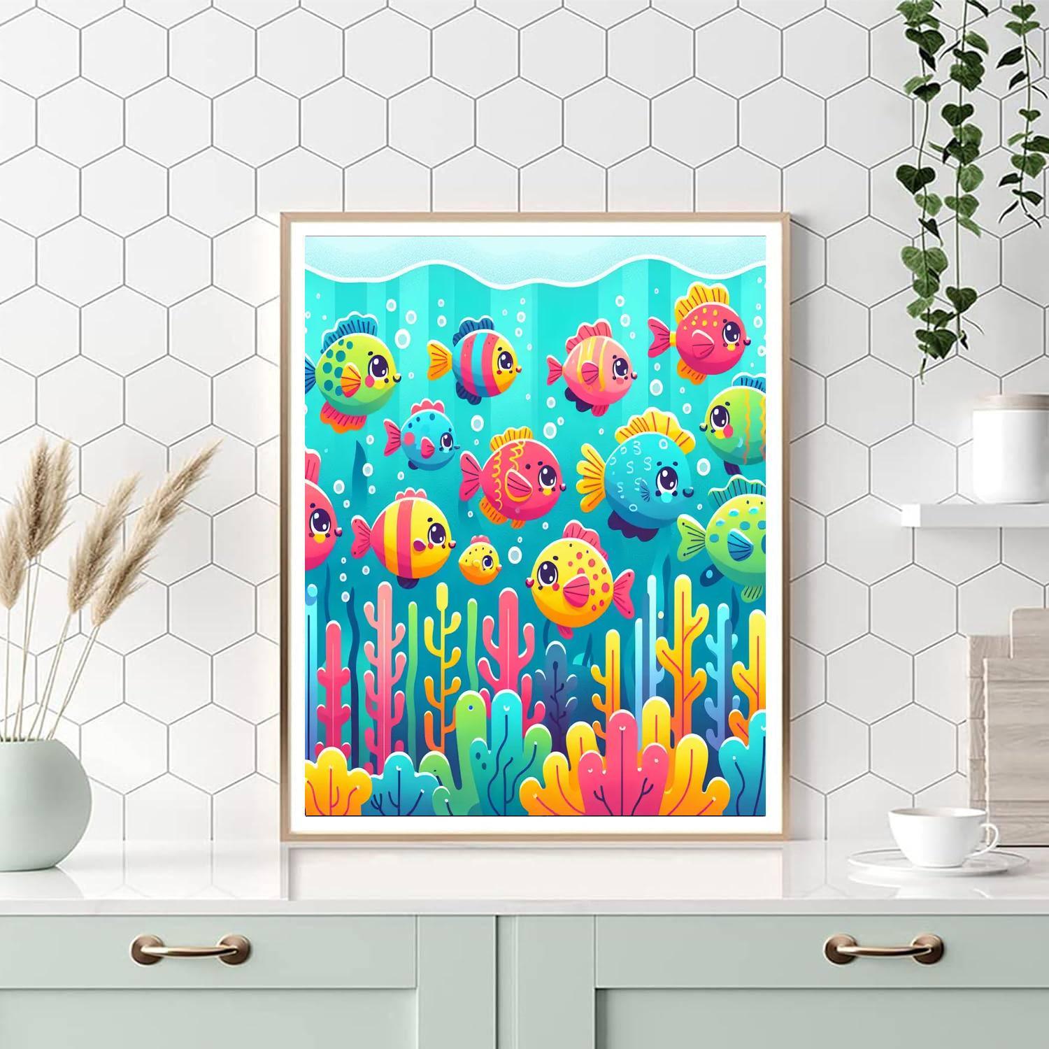 Rainbow Fish Parade Numbered Painting Kits