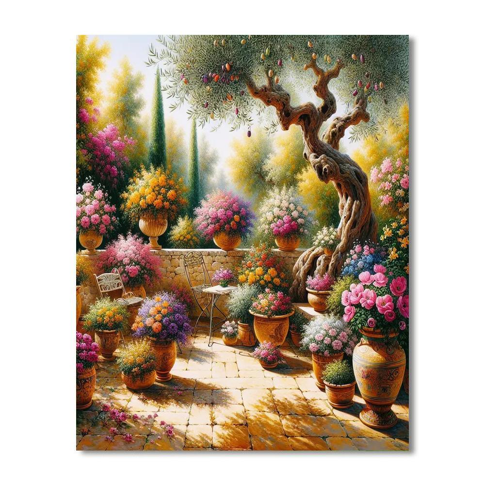 Mediterranean Terrace Tranquility Painting By Numbers Kit