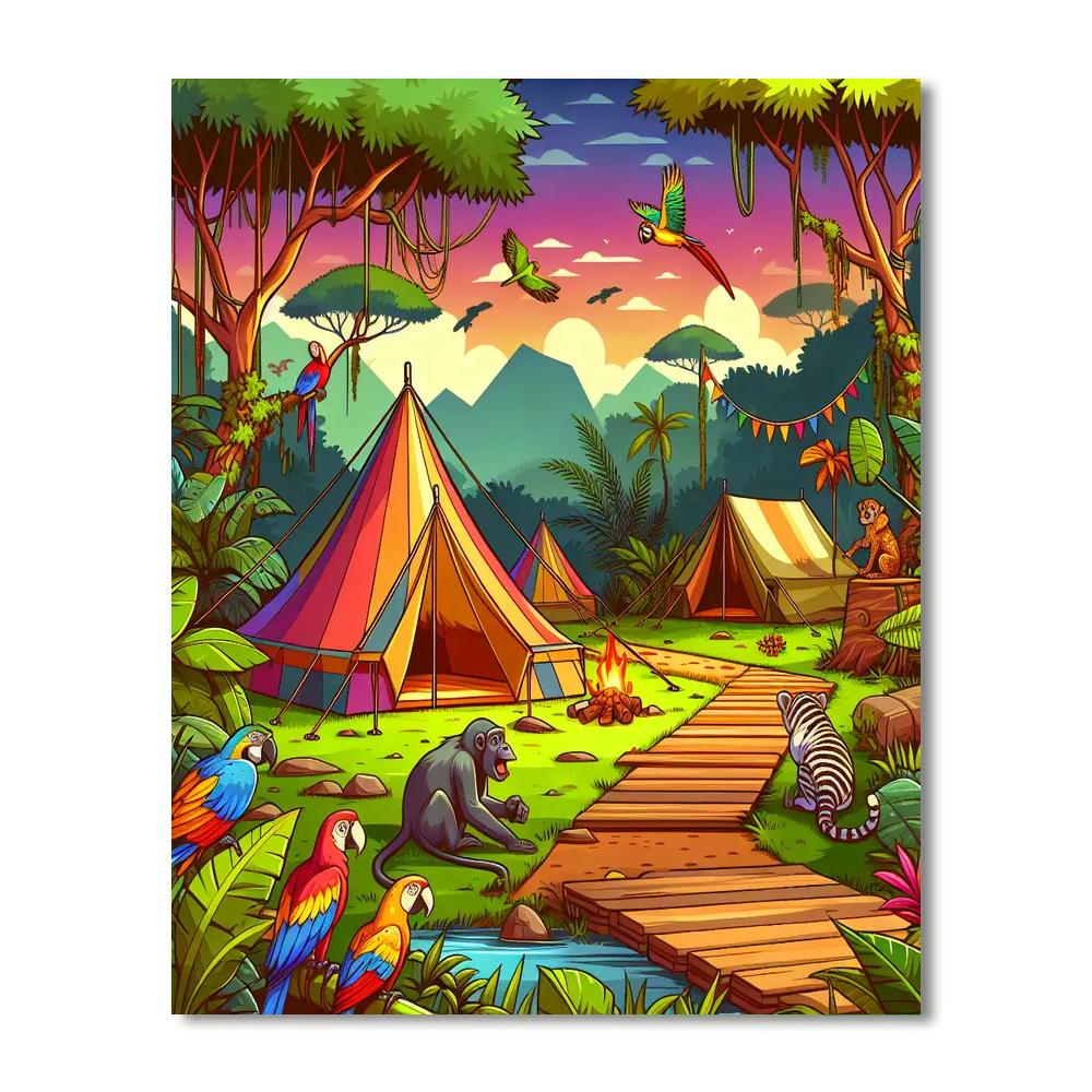Jungle Explorer's Camp Numbered Painting Kits