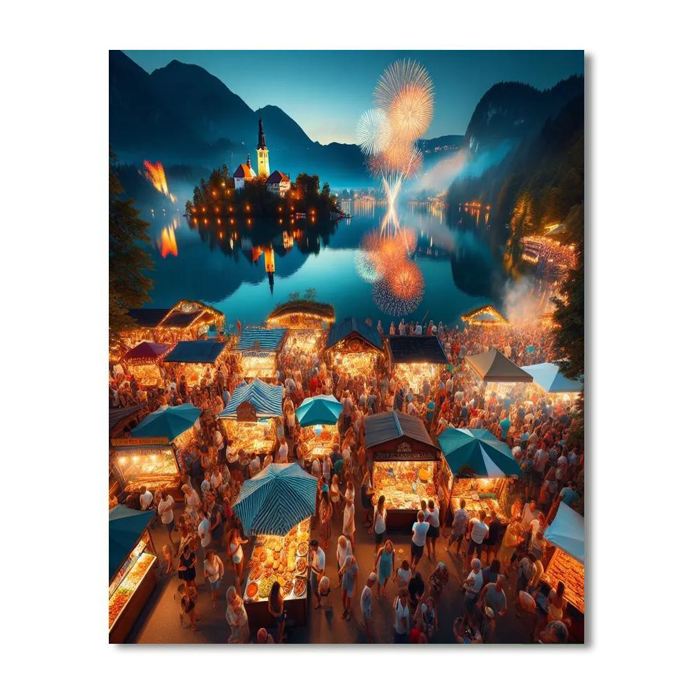 Bled Days And Bled Nights Festival - Slovenia Painting By Numbers Kit