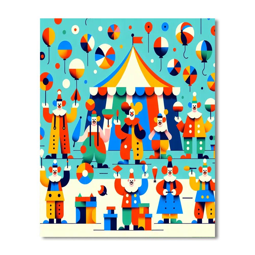Colorful Clown Carnival Number Painting