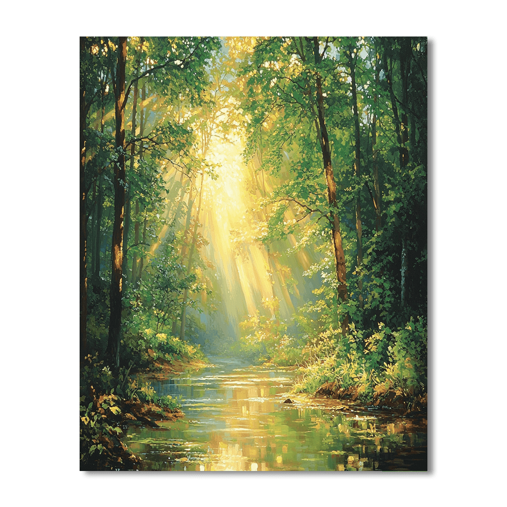 Thomas Kinkade Inspired Serene Wilderness  Paint By Numbers