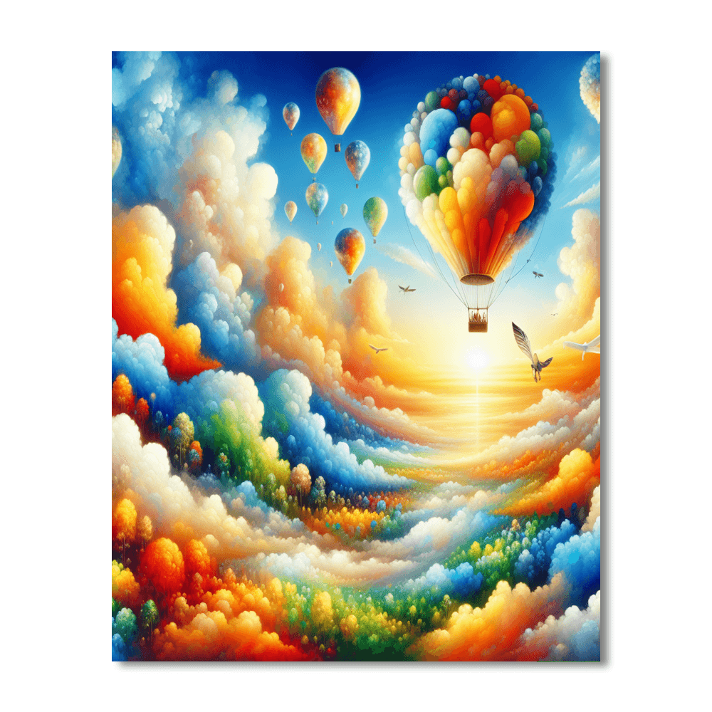 Fanciful Hot Air Balloon Ride Painting By Numbers Kit