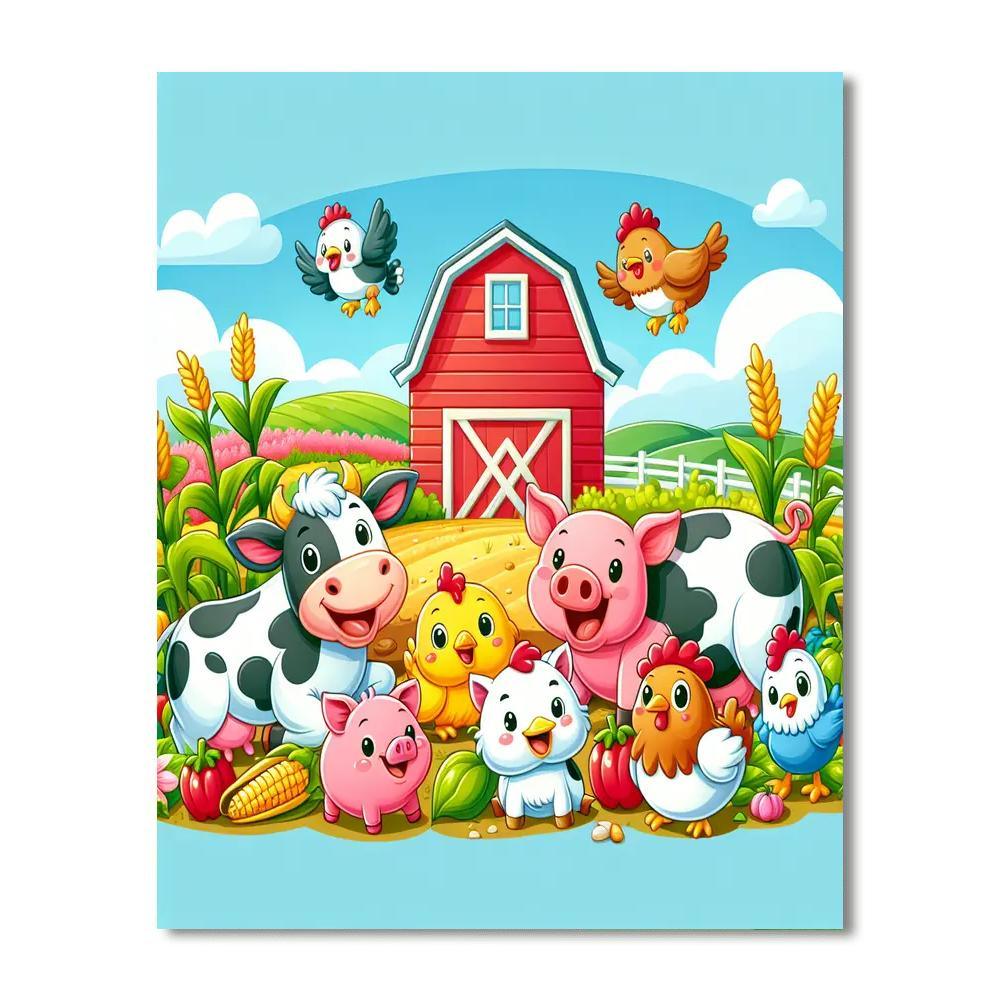 Playful Farm Fun Paint By Number
