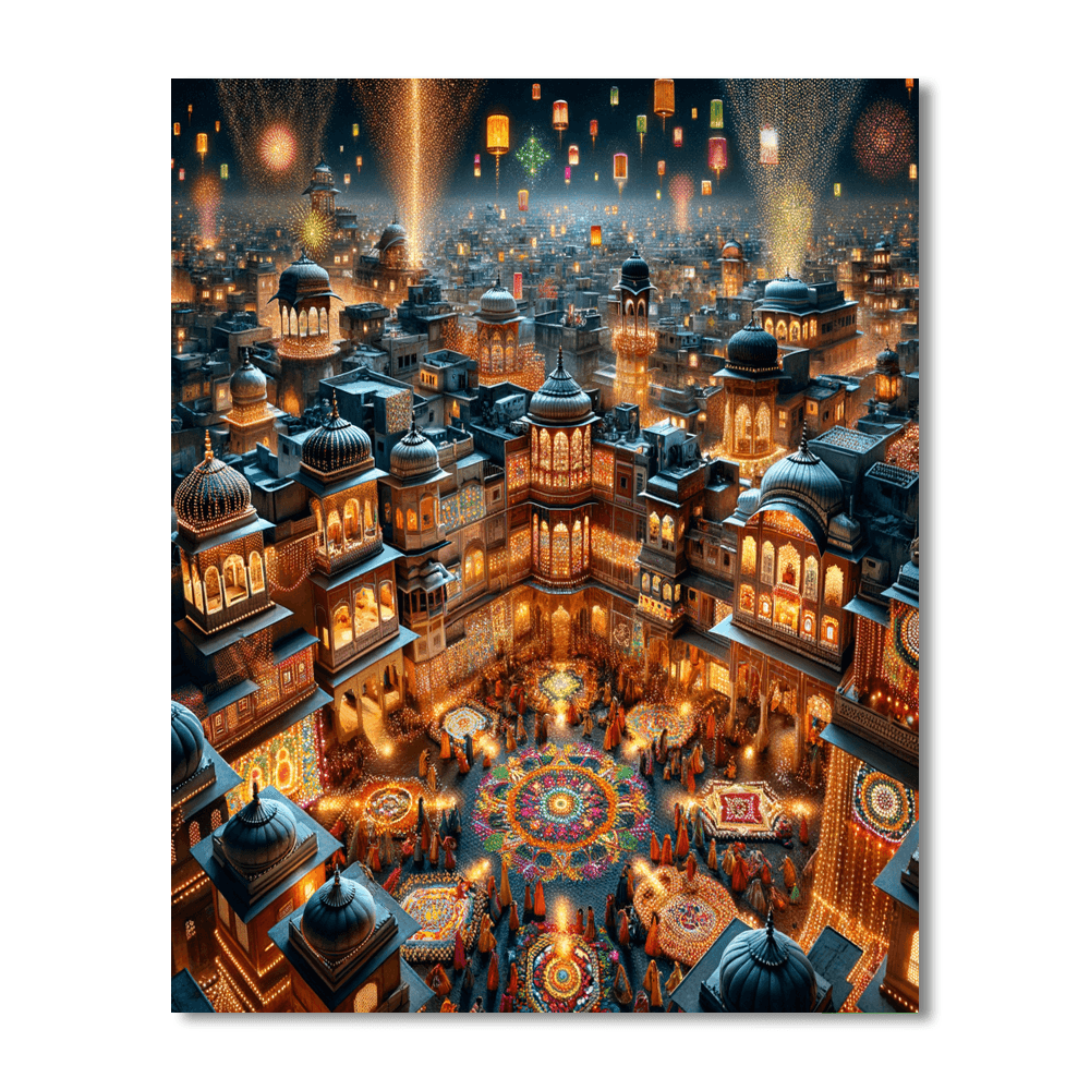 Diwali Festival - Jaipur, India Painting By Numbers Kit