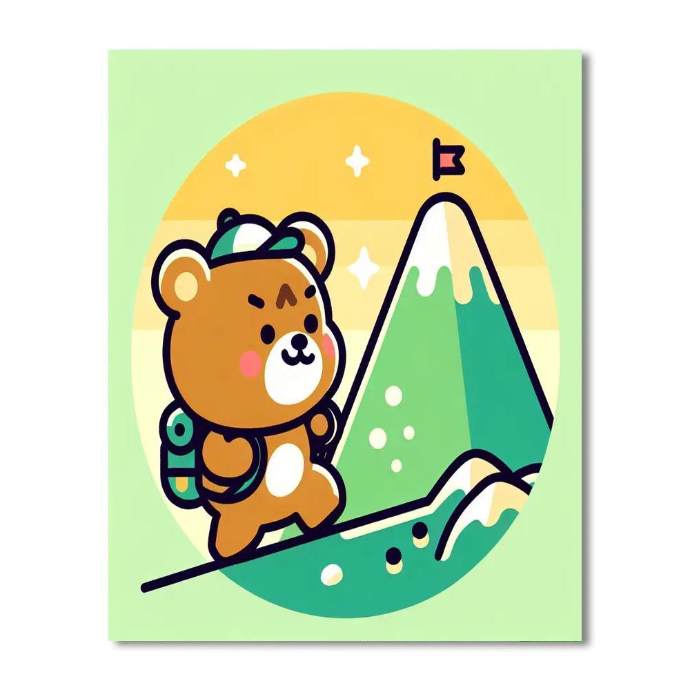 Explorer Bear On A Mountain Paint By Numbers Kits