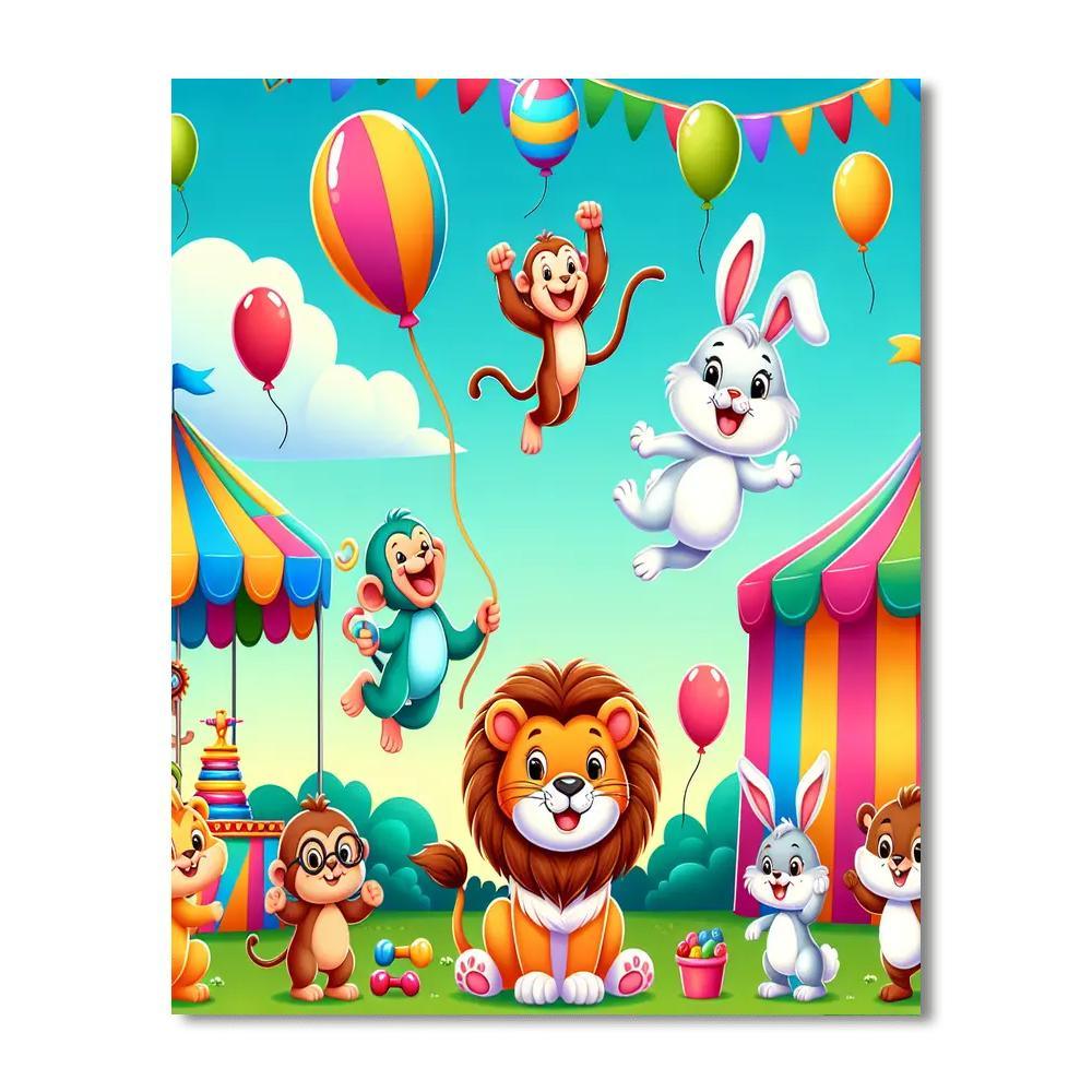 Festive Animal Carnival Paint By Number