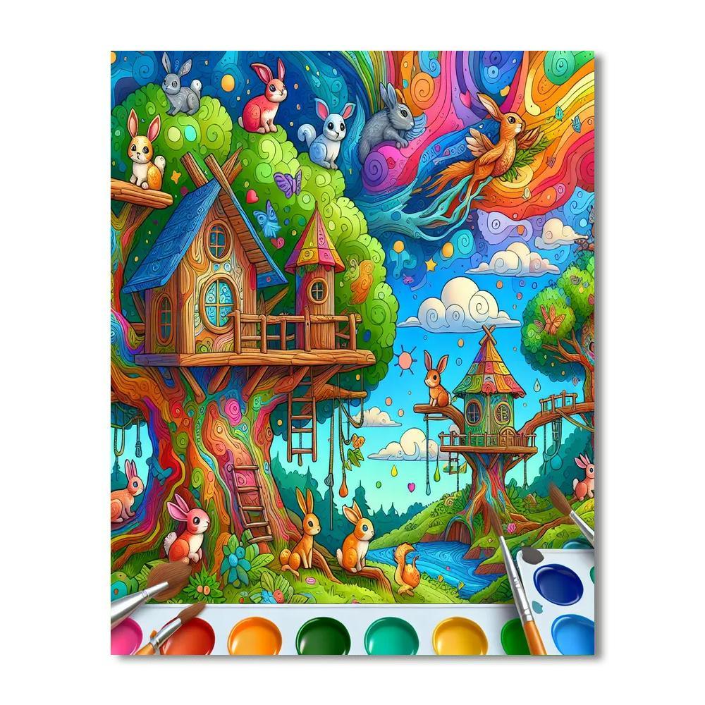 Whimsical Adventure Land For Kids Numbered Painting Kits