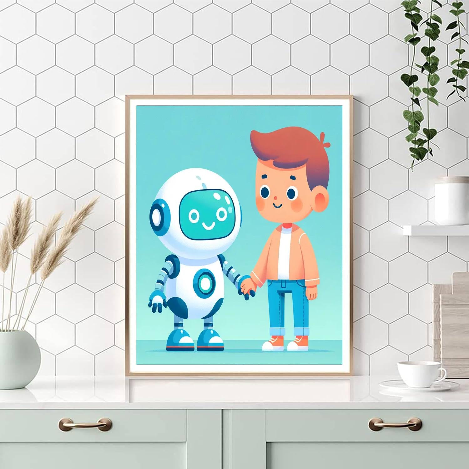 Robot Companion Adventure Painting Number Kit