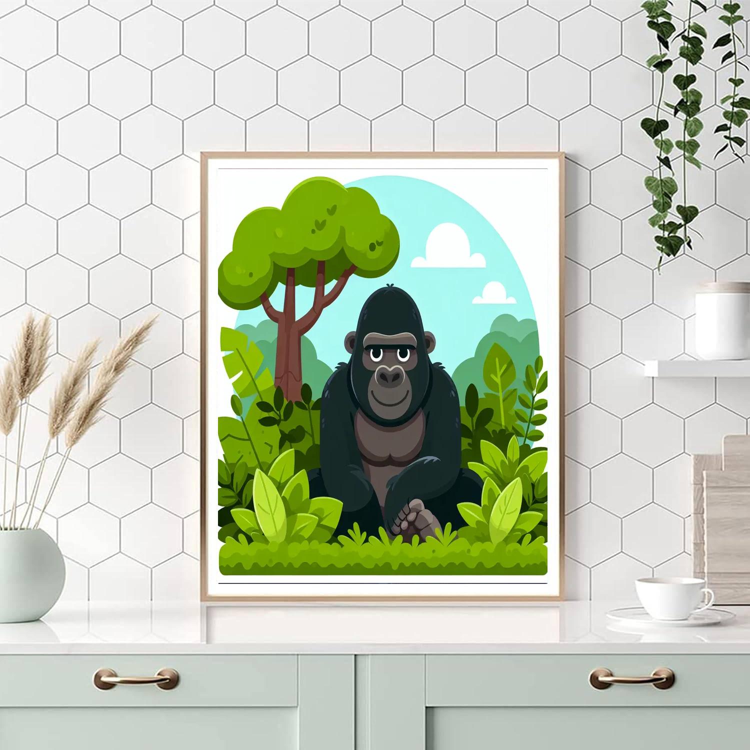 Gentle Gorillas Paint By Numbers Art