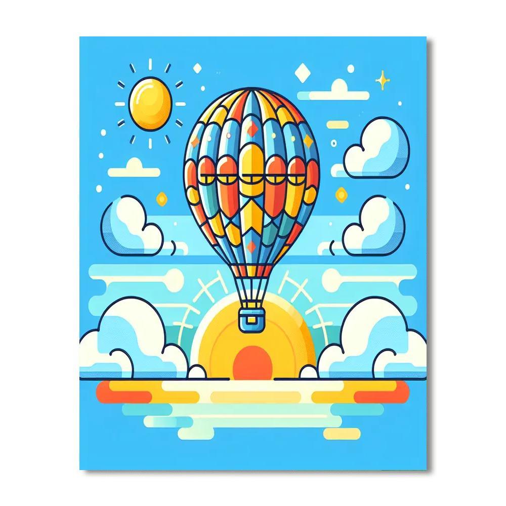 Vibrant Hot Air Balloon Paint By Numbers Art