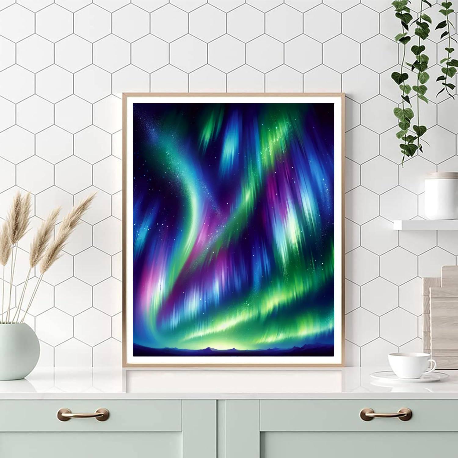 Celestial Northern Lights Display Numbered Painting Kits