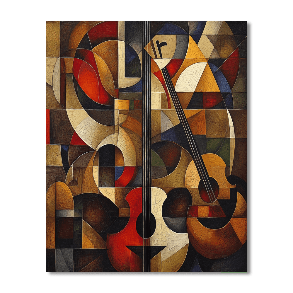 Juan Gris Inspired Cubist Jazz Ensemble  Painting By Numbers Kit