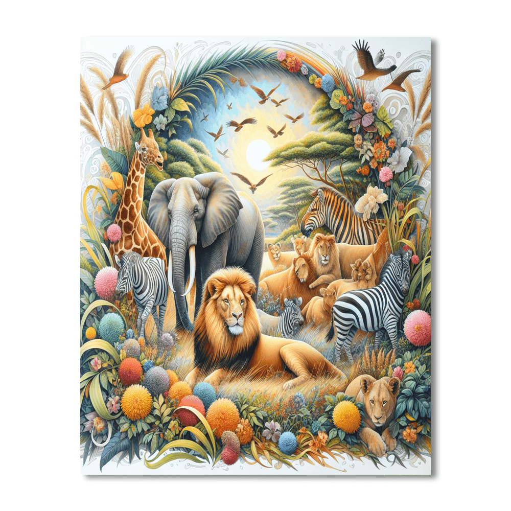 Adventurous Animal Safari Paint By Numbers