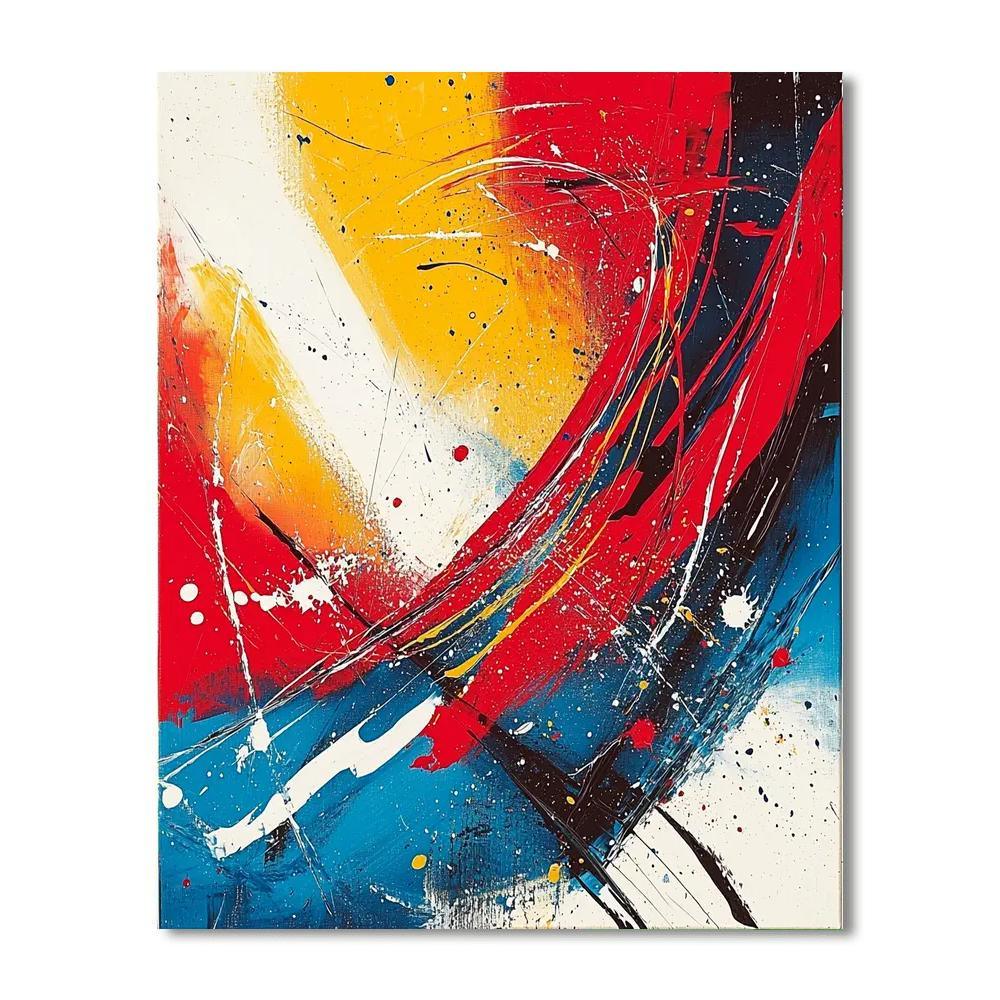 Jackson Pollock Inspired Vibrant Dreamscape  Painting By Numbers Kit