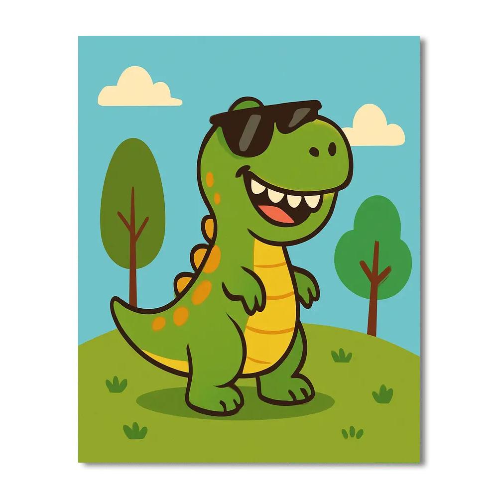 Sassy Dinosaur Painting By Numbers Kit