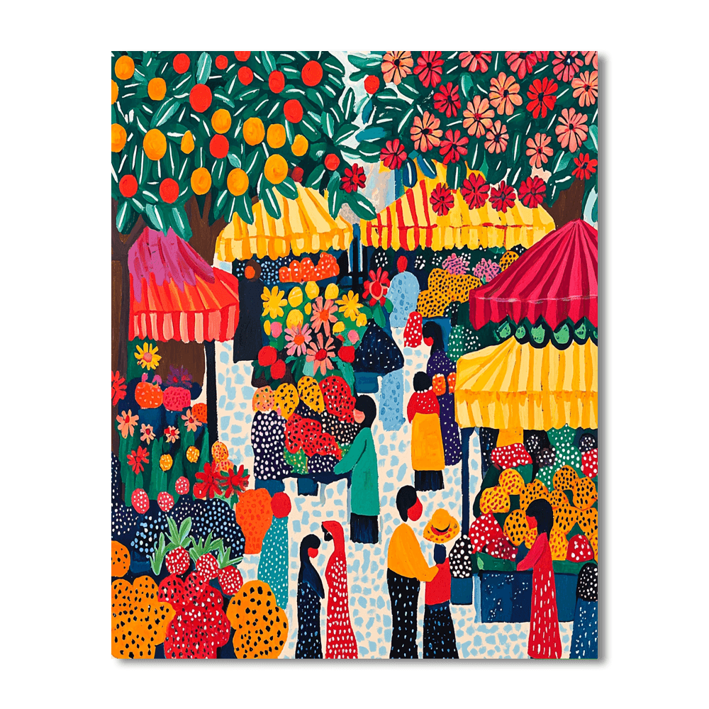 Henri Matisse Inspired Charming Market Scene  Paint By Numbers Kits