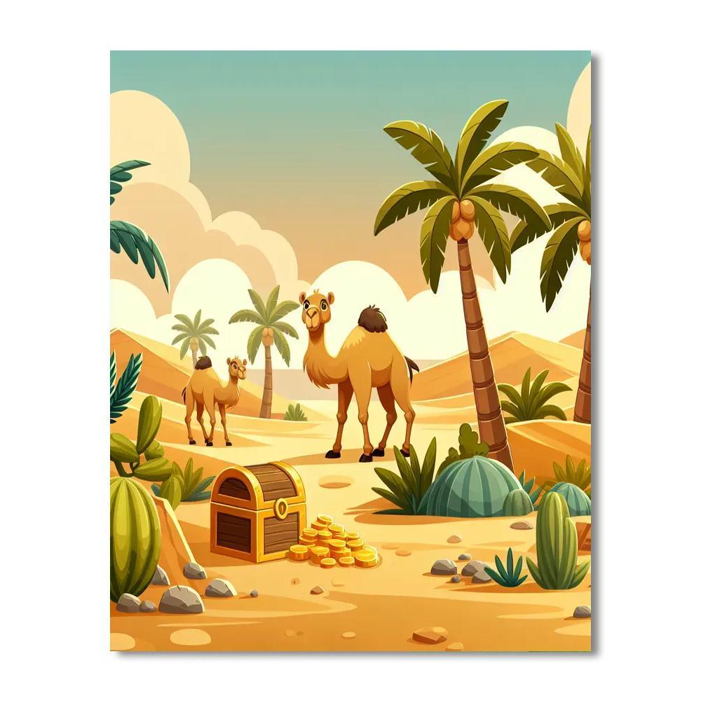 Desert Oasis Quest Paint By Numbers Art