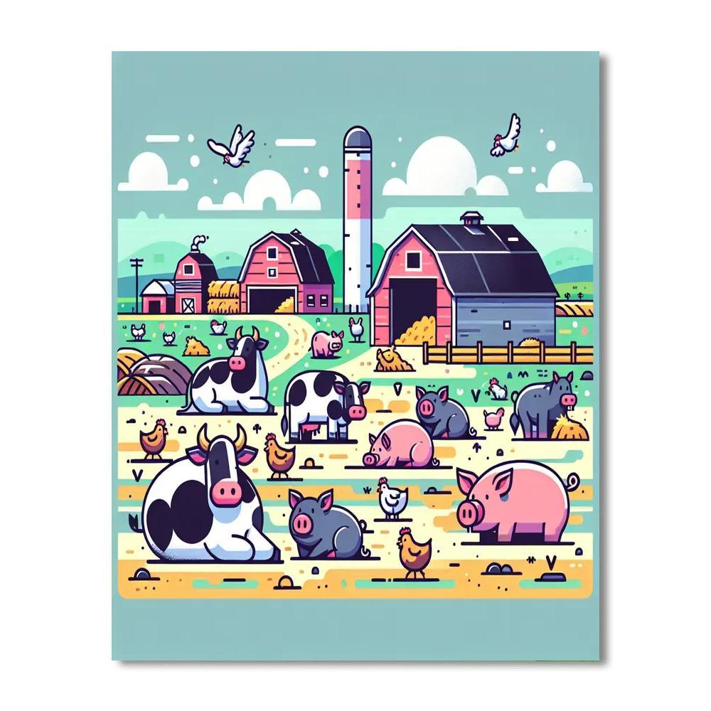 Cozy Farmyard Fun Paint By Number