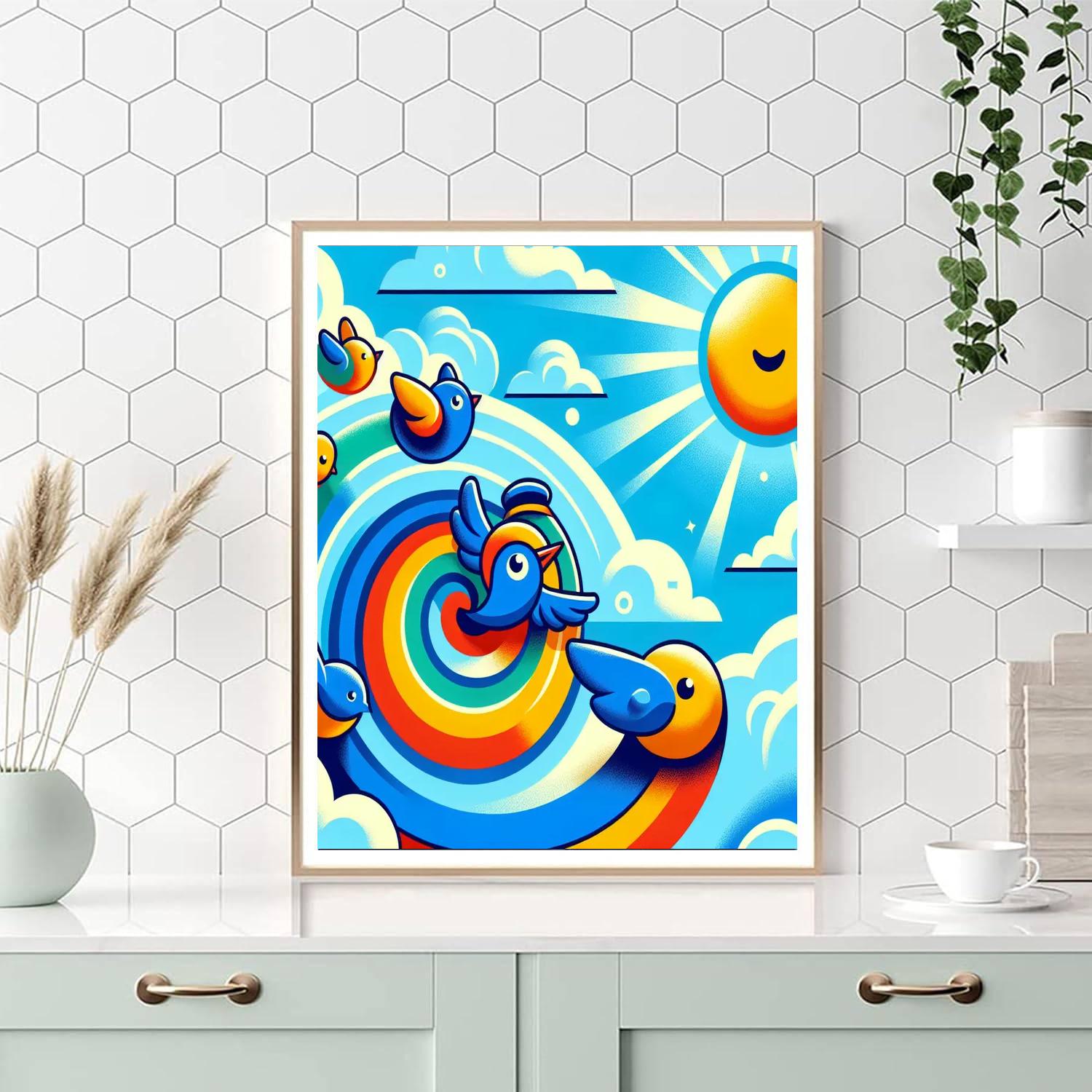 Aerial Adventures With Flying Friends Paint By Number