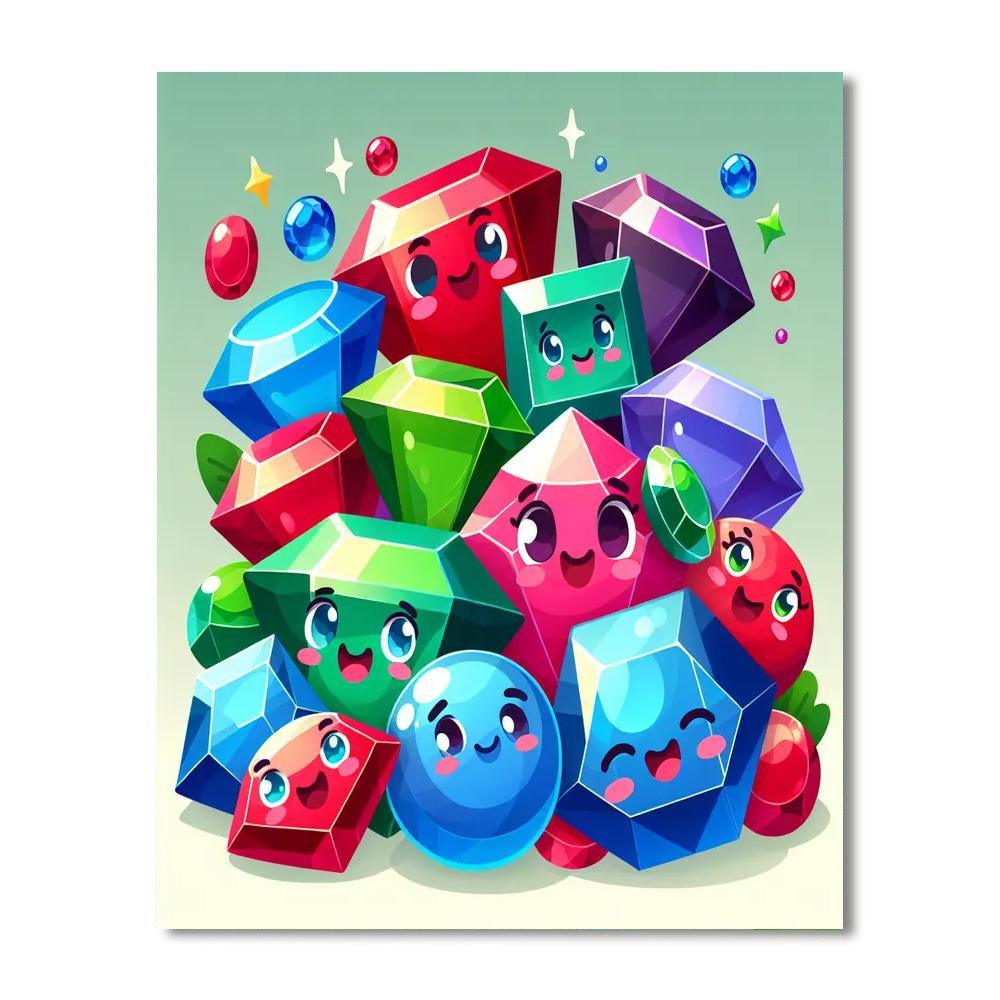 Glittering Gems Paint By Numbers Art