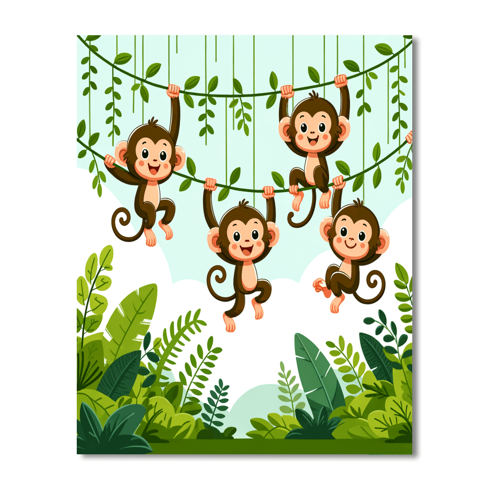 Jungle Monkey Escapades Paint By Color