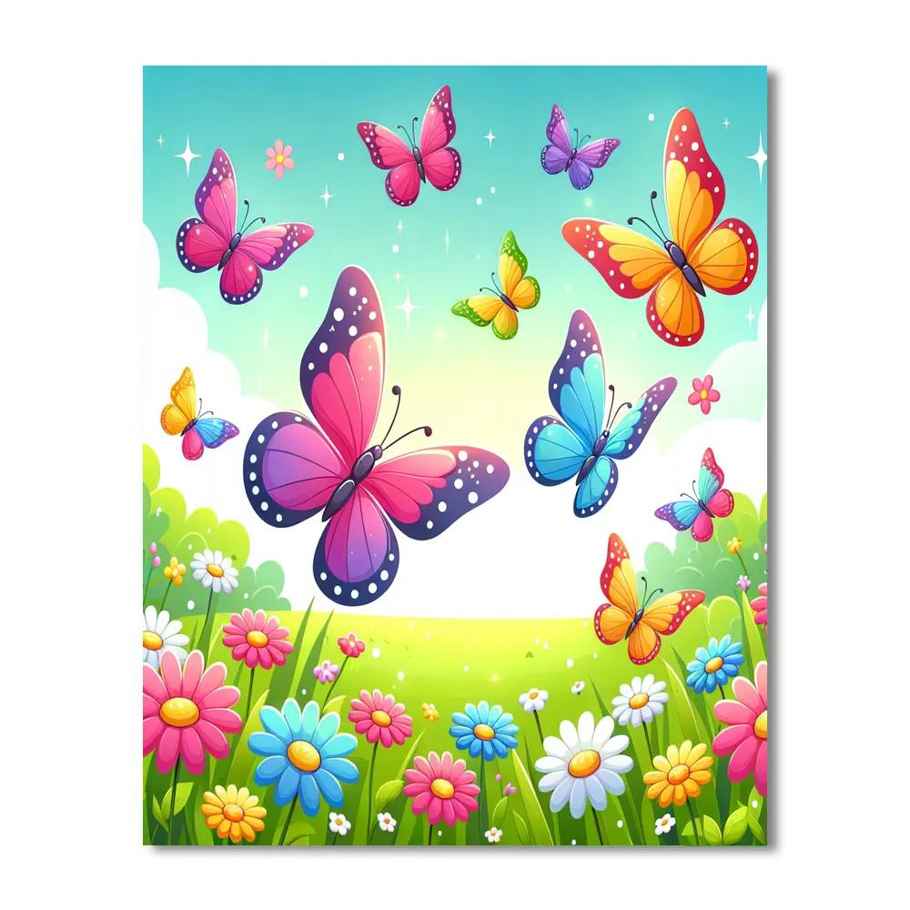 Charming Butterfly Meadows Painting Number Kit