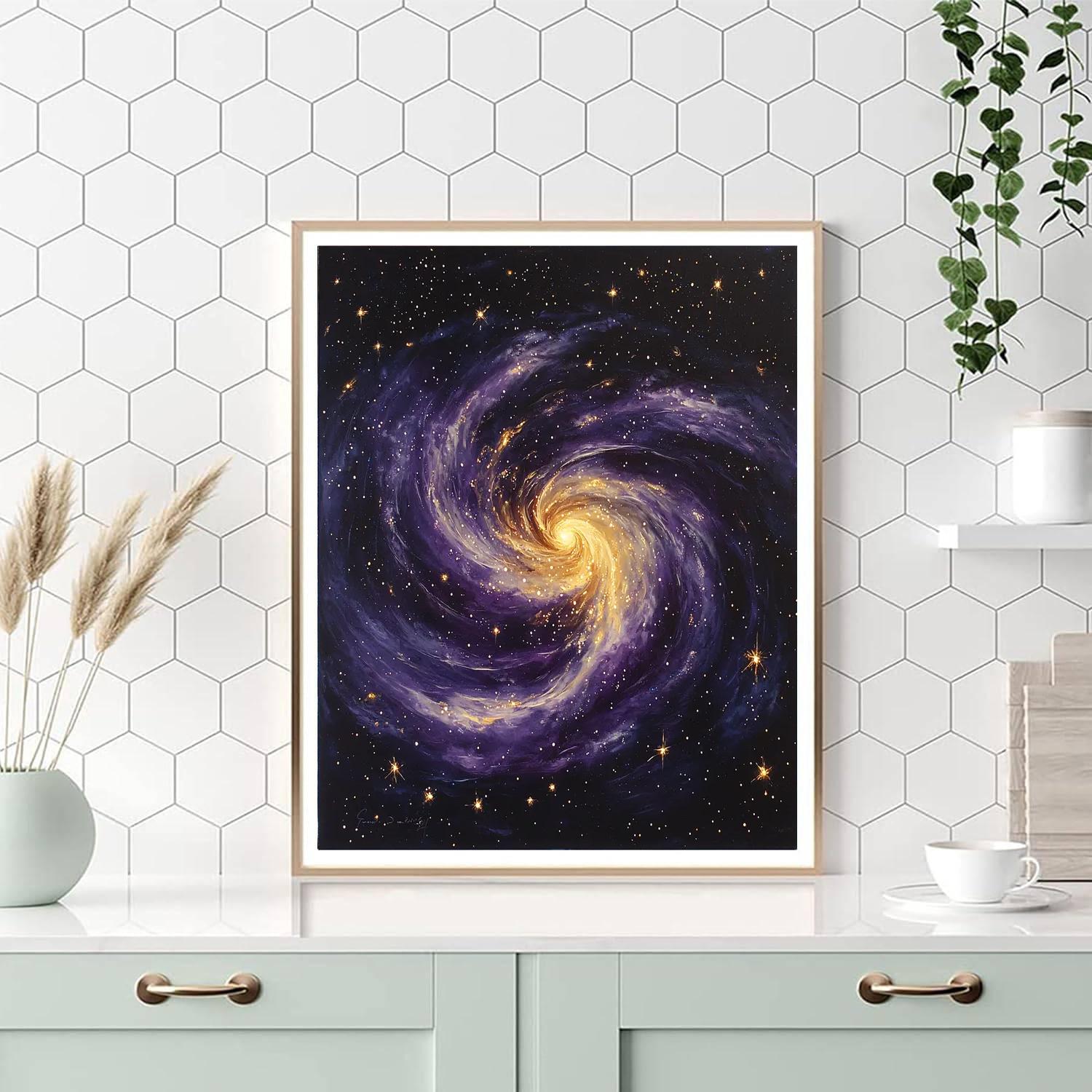 Michelangelo Inspired Cosmic Equilibrium  Paint By Color