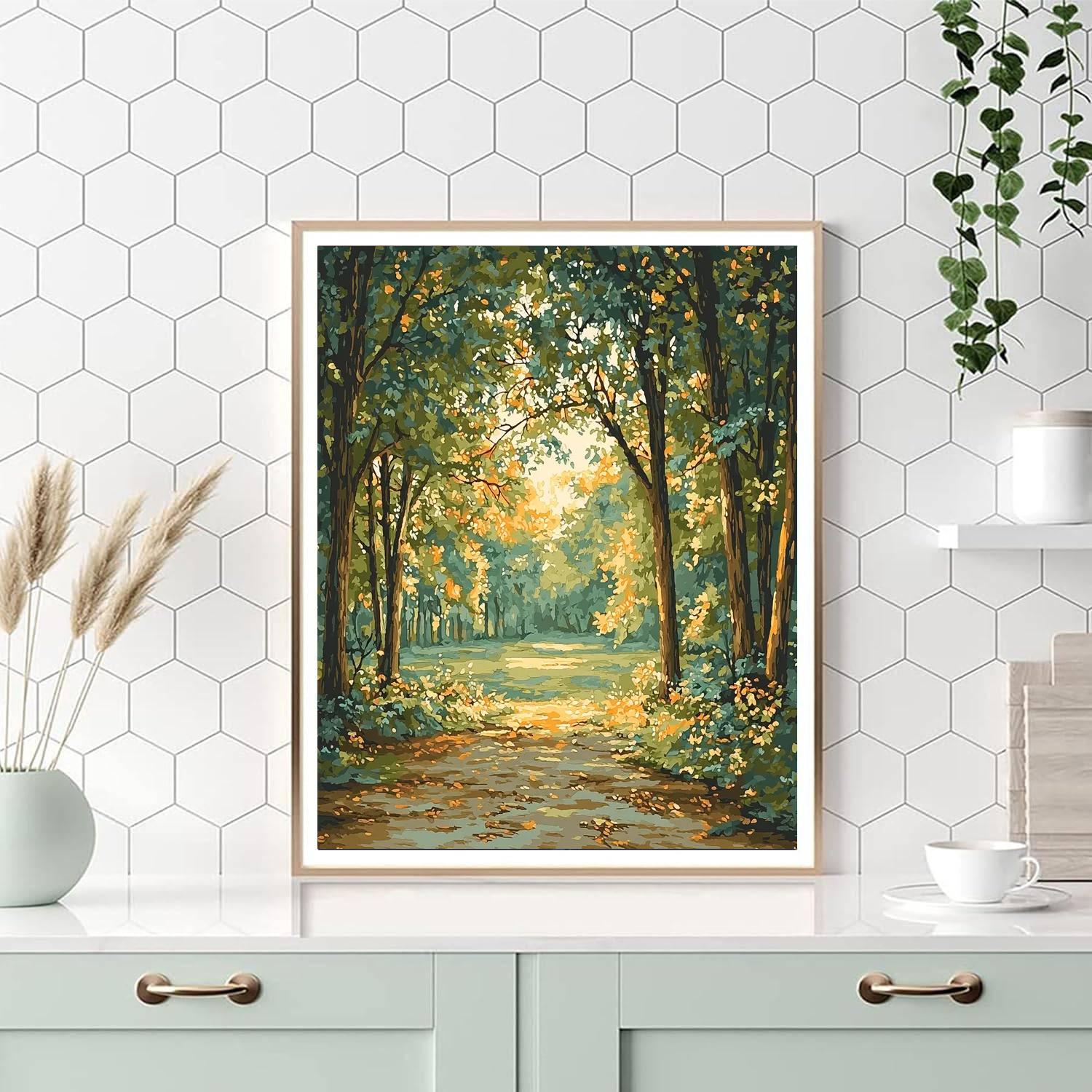 Zhao Mengfu Inspired Silent Echoes Of The Forest  Paint By Color