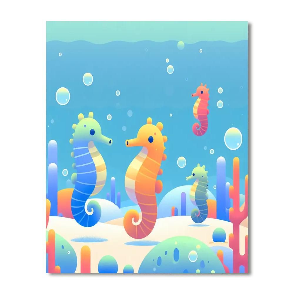 Serene Seahorse Sanctuary Paint By Numbers