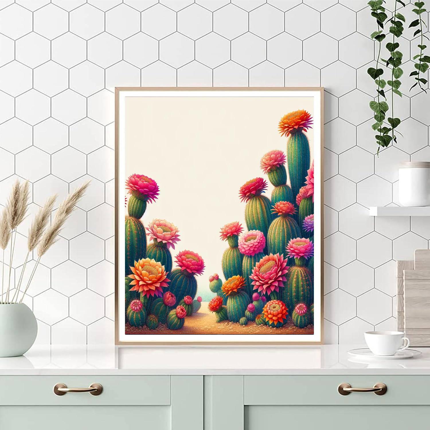 Charming Cactus Blooms Paint By Color