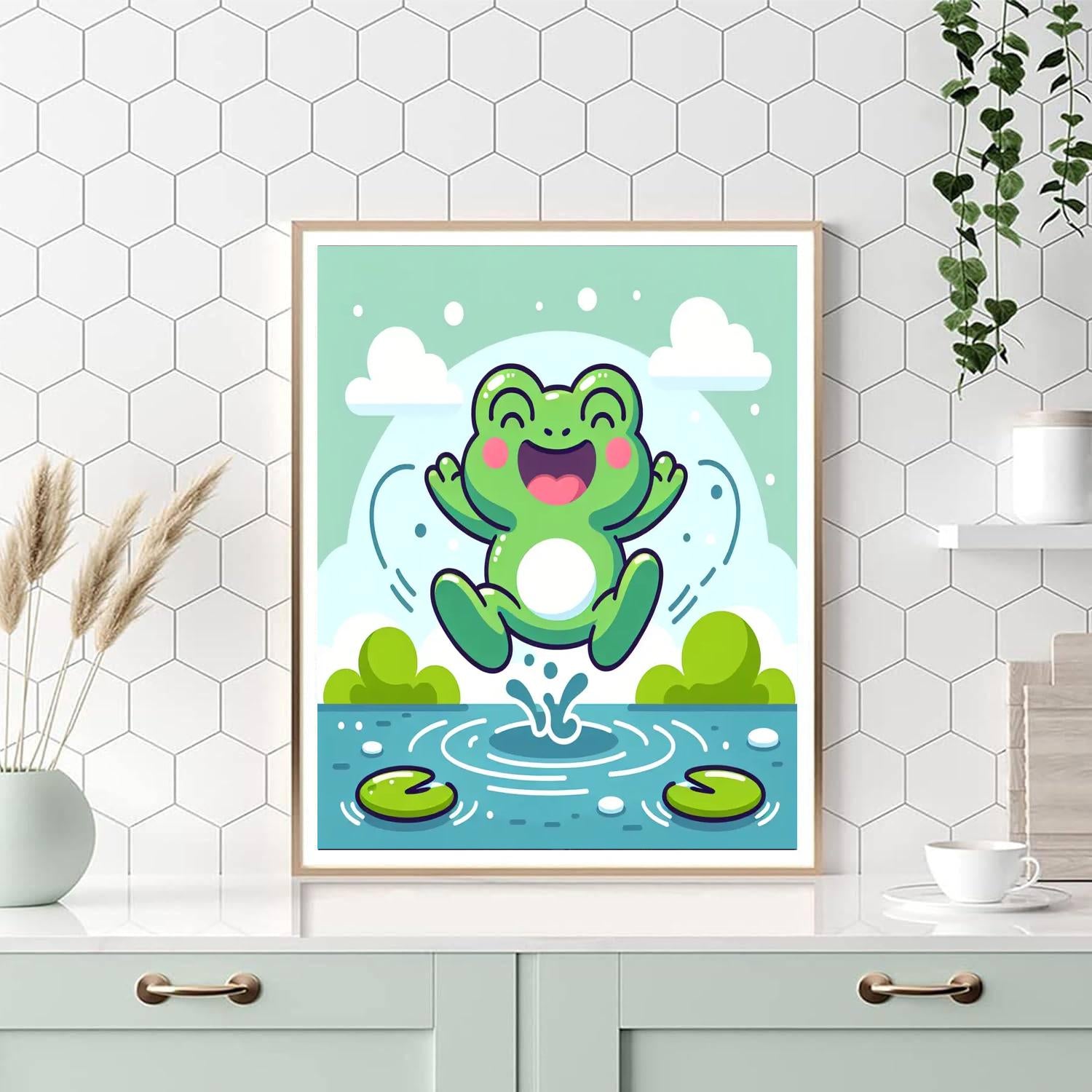 Charming Frog's Leap Number Painting